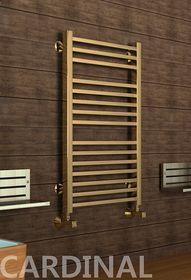 Kardinal Bronze - бронзовый дизайн полотенцесушитель с прямоугольными вертикалями.