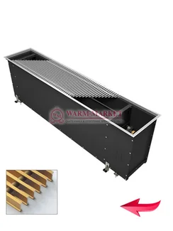 Конвектор внутрипольный Varmann Ntherm Maxi без вентилятора c алюминиевой решеткой цвета латуни