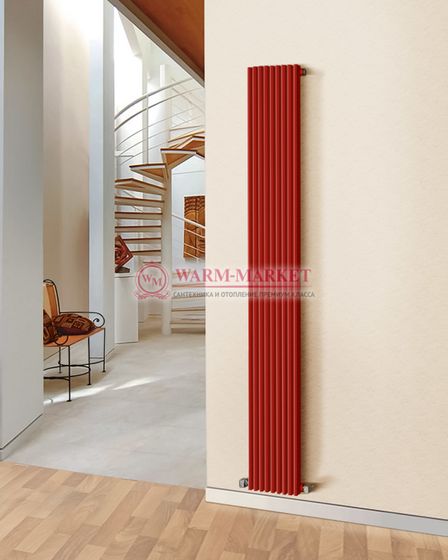 Paralleli v 1 1750 шаг 25 вертикальный трубчатый радиатор из прямоугольного профиля красного цвета