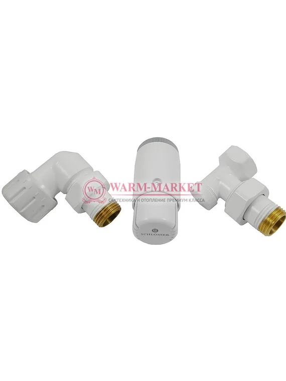 Комплект трехосевой левый Standard Mini DN15 GZ1/2 x GW1/2 с головкой Мини M30x1,5 Белый