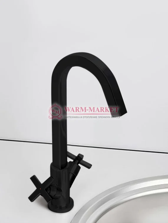 Смеситель для кухни черный Weser 7847-Bl