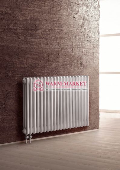 Трубчатый радиатор Dia Norm 3057 трехтрубный, нижнее правое/левое подключение с вентилем