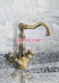 Elg Bronze 018 - бронзовый смеситель для раковины / умывальника двухвентильный