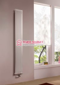 Вертикальный трубчатый радиатор Purmo Delta Lazerline 2180-6 секций, двухтрубный с нижним центральным подключением.