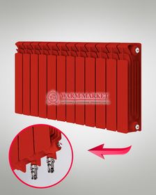 Rifar Base VL Ral 500 - цветной биметаллический радиатор с нижним левым подключением