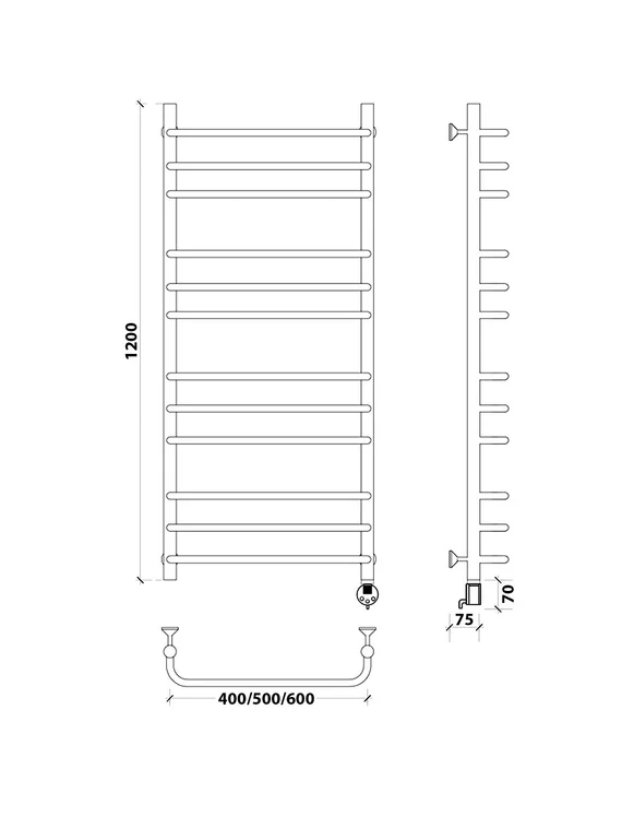 Электрический полотенцесушитель Secado Мерида 3 из нержавеющей стали