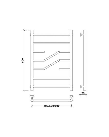 Водяной полотенцесушитель Secado Риволи из нержавеющей стали