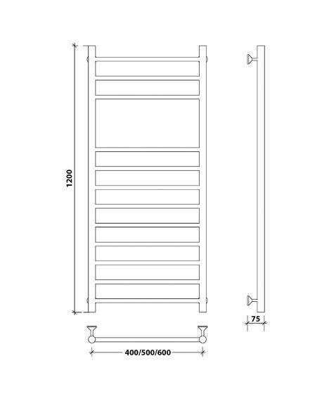 Водяной полотенцесушитель Secado Триада 5 из нержавеющей стали