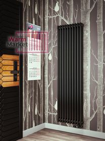 Вертикальный трубчатый радиатор Solira 3160 N12 боковое подключение, черный (RAL 9005)