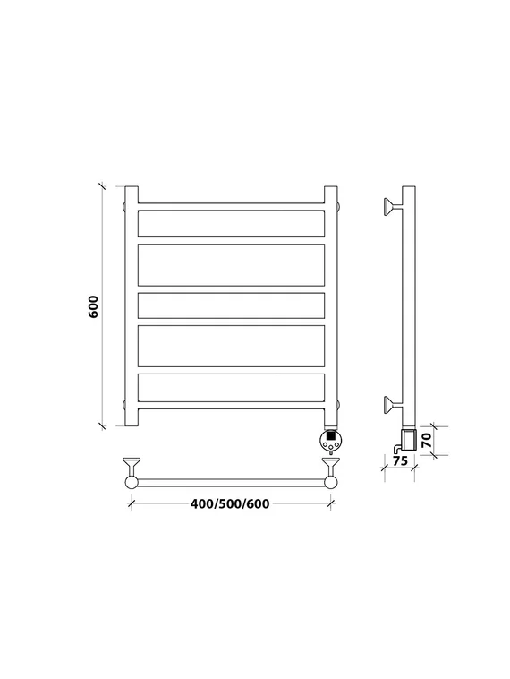 Электрический полотенцесушитель Secado Триада 2 из нержавеющей стали