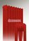 Трубчатый вертикальный радиатор Dia Norm 3180 трехтрубный нижнее правое/левое подключение с вентилем красного цвета
