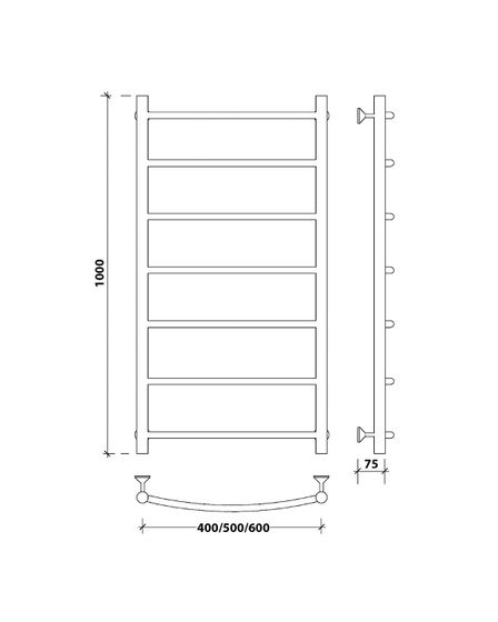 Водяной полотенцесушитель Secado Милан 1 из нержавеющей стали