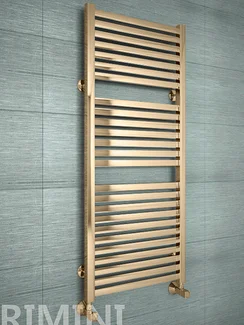 Rimini Bronze - бронзовый дизайн полотенцесушитель с прямоугольными горизонталями.