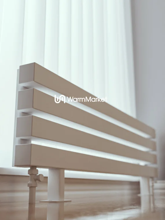 Bareng Livian ZN 2000 - напольный трубчатый радиатор шириной 2000 мм, нижнее разнесенное подключение