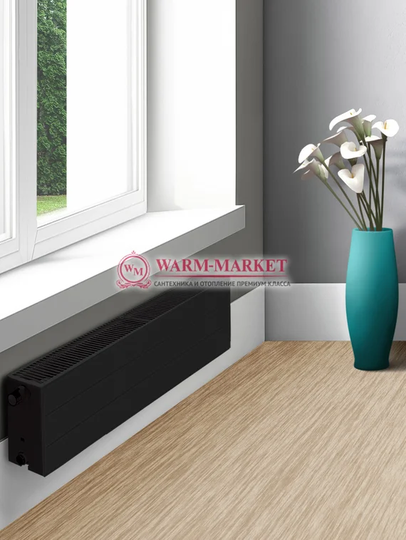 Dia Norm Ramo Ventil Compact RCV 11, высотой 300 мм - панельный радиатор с бороздками нижнее подключение черный