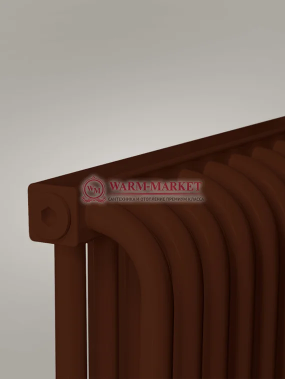 Вертикальный трубчатый радиатор KZTO RS‌-2 высотой 1790 мм коричневого цвета