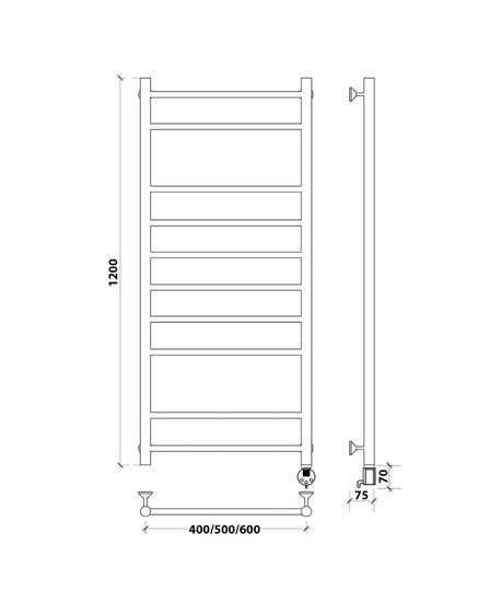 Электрический полотенцесушитель Secado Триада 2 из нержавеющей стали