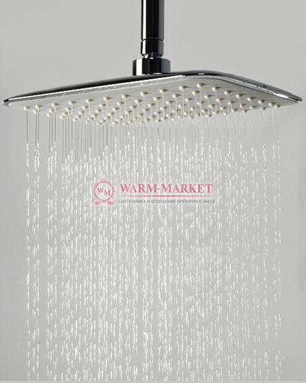 Встраиваемый комплект для душа с верхней душевой насадкой и лейкой черный А16031-Bl Thermo