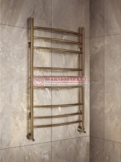Warmer N Classic 500х700 - 9 перекладин полотенцесушитель с нижним подключением, античная бронза