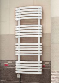 Белый полотенцесушитель Terma Kioto стильная модель с прямоугольным профилем