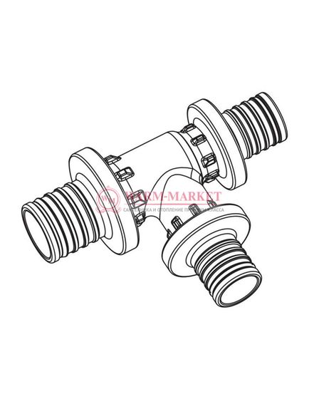 Тройник REHAU с уменьшенным боковым и торцевым проходами 20-16-16 PX