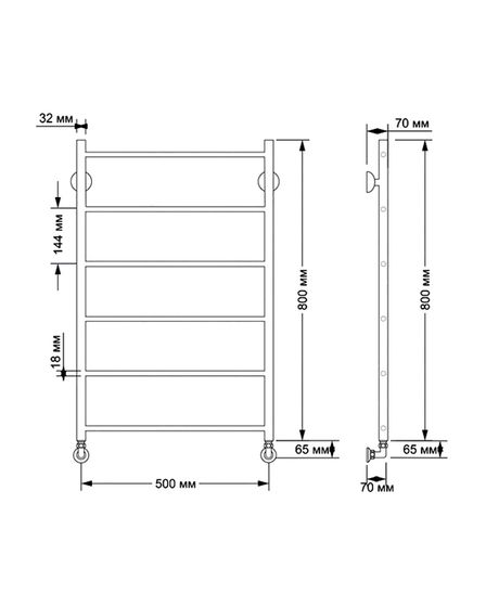 Водяной полотенцесушитель Secado Триада 1 из латуни