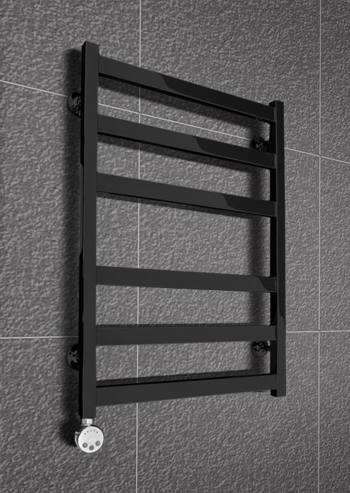 Verona Black - черный дизайн полотенцесушитель с квадратными вертикалями | Фото 2