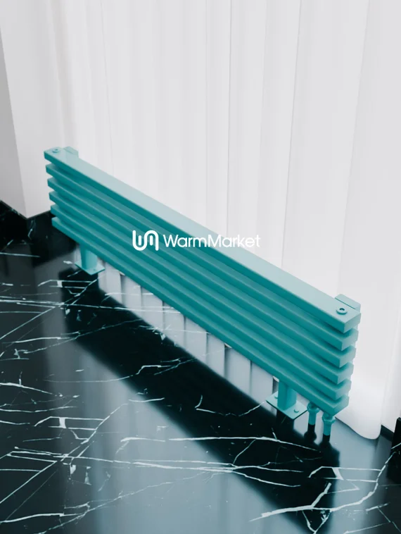 Bareng Select ZN 600 - напольный трубчатый радиатор шириной 600 мм, нижнее правое подключение