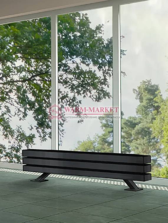 Steel N 40х40 3000 - напольный трубчатый дизайн-радиатор, 3 секции