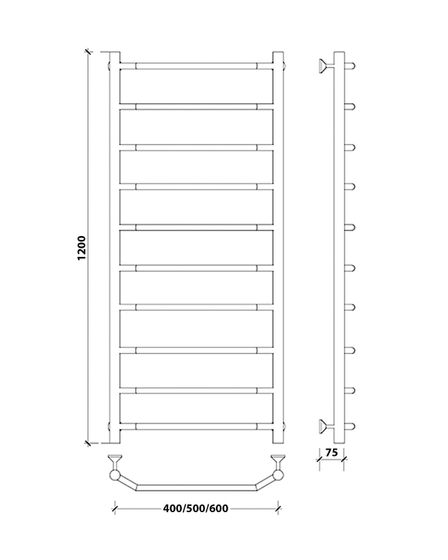 Водяной полотенцесушитель Secado Агата 1 из нержавеющей стали