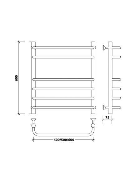 Водяной полотенцесушитель Secado Мерида 5 из нержавеющей стали