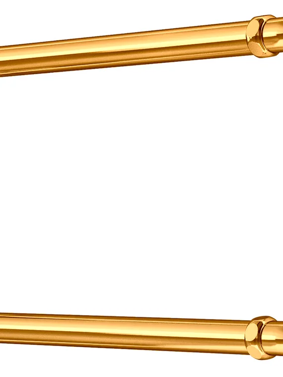 П-образный золотой полотенцесушитель с боковым подключением.