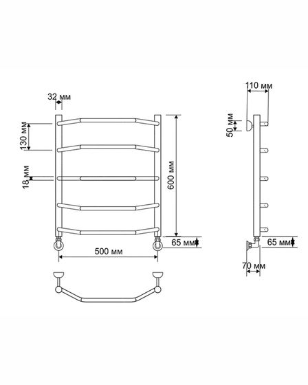 Электрический полотенцесушитель Secado Агата 1 из латуни