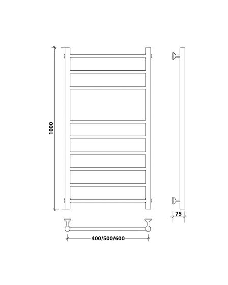 Водяной полотенцесушитель Secado Триада 5 из нержавеющей стали