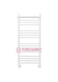 Mini P 1000х400 - узкий белый электрический полотенцесушитель с полкой из нержавеющей стали 400 мм шириной