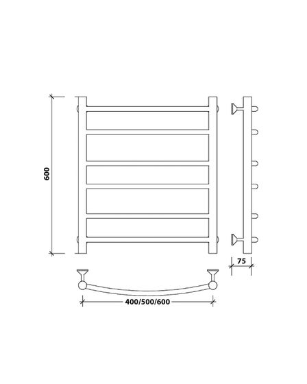 Водяной полотенцесушитель Secado Милан 2 из нержавеющей стали