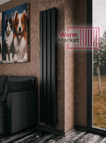 Axxinot Verde 60х60 V - вертикальный водяной радиатор высотой 1750 мм, 6 секций