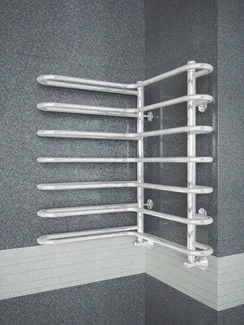 Nika White - угловой полотенцесушитель белого цвета