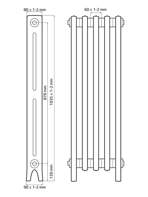 Derby 870 - чугунный дизайн радиатор