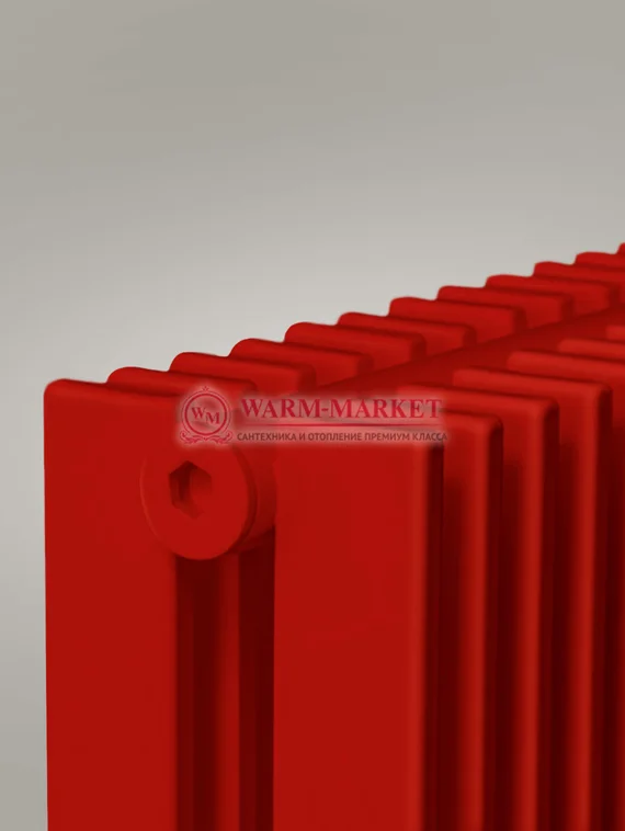 Paralleli v 2 1750 шаг 25 вертикальный трубчатый радиатор из прямоугольного профиля красного цвета