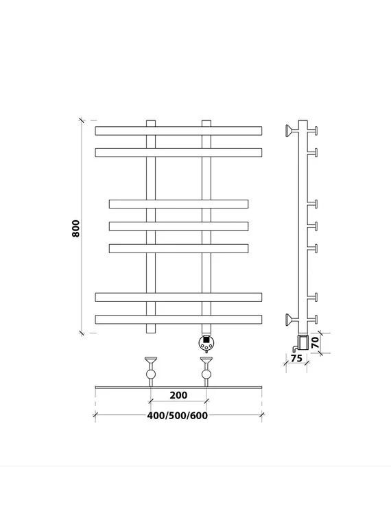 Электрический полотенцесушитель Secado Понтида 2 из нержавеющей стали