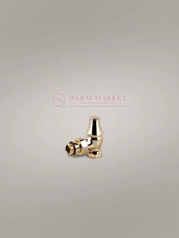 Угловой клапан "ретро" для подключения чугунного радиатора 1/2", золото