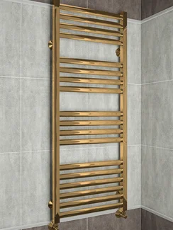 Greta Bronze - бронзовый полотенцесушитель с квадратными вертикалями.