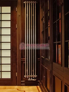 Вертикальный радиатор Zehnder Completto Technoline 2180 №V001 TL в цвете прозрачный лак с нижним подключением