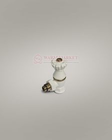 Угловой клапан для подключения чугунного радиатора 1/2" и 3/4", белый