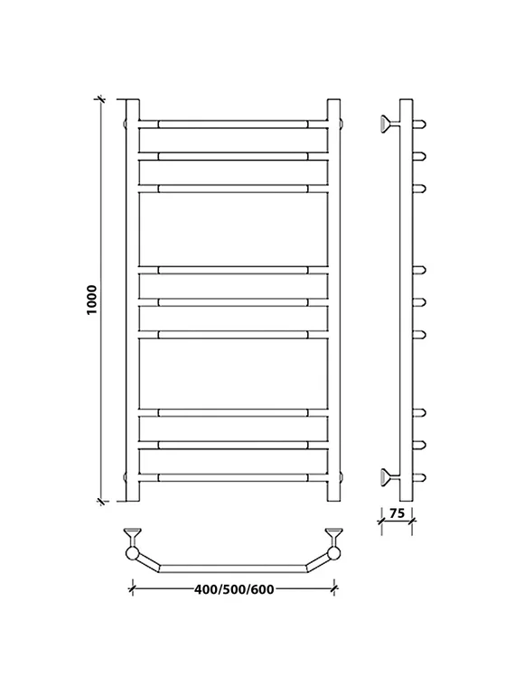 Водяной полотенцесушитель Secado Агата 3 из нержавеющей стали
