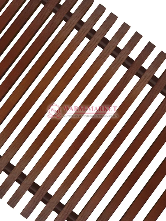 Решетка для внутрипольного конвектора Techno поперечная деревянная шириной 270 мм, цвет темное дерево