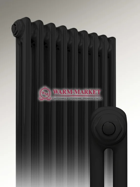 Трубчатый радиатор Dia Norm 2057 двухтрубный с нижним правым/левым подключением черного цвета