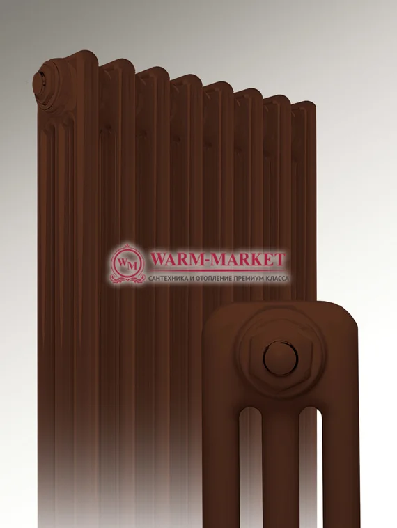 titleТрубчатый радиатор Dia Norm 3057 трехтрубный с боковым подключением коричневого цвета