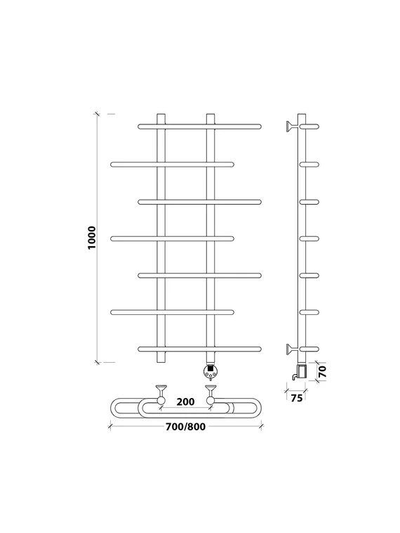 Электрический полотенцесушитель Secado Венеция 4 из нержавеющей стали